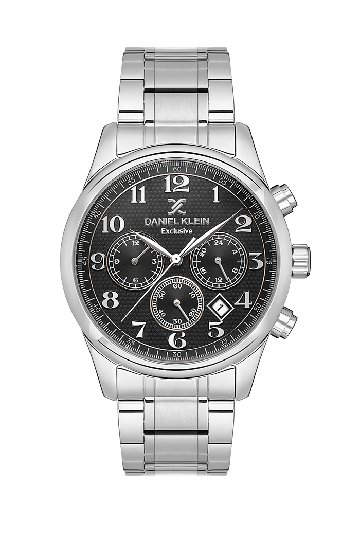 DK Gents Silver plated with Black face Chronograph           DK.1.13637-2