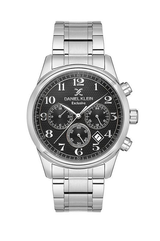 DK Gents Silver plated with Black face Chronograph           DK.1.13637-2