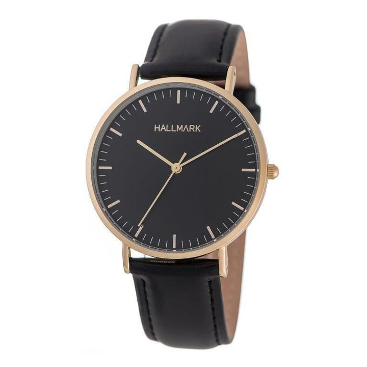 Hallmark Gents Black Leather strap HL2040B