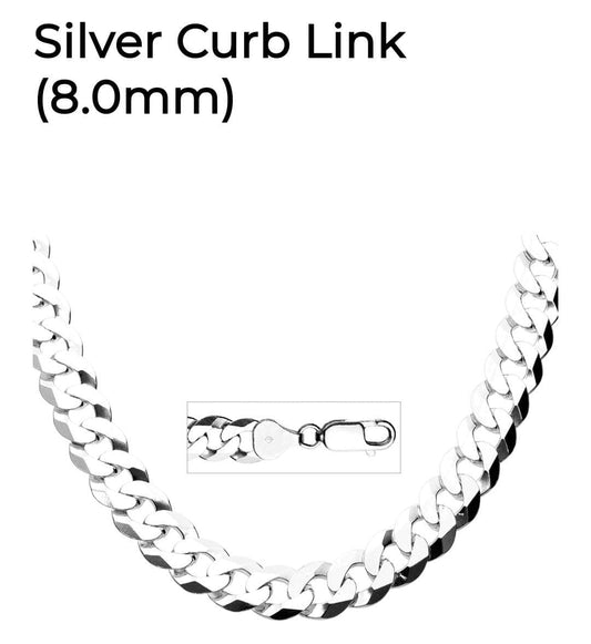 55 cm Silver Curb Link Chain