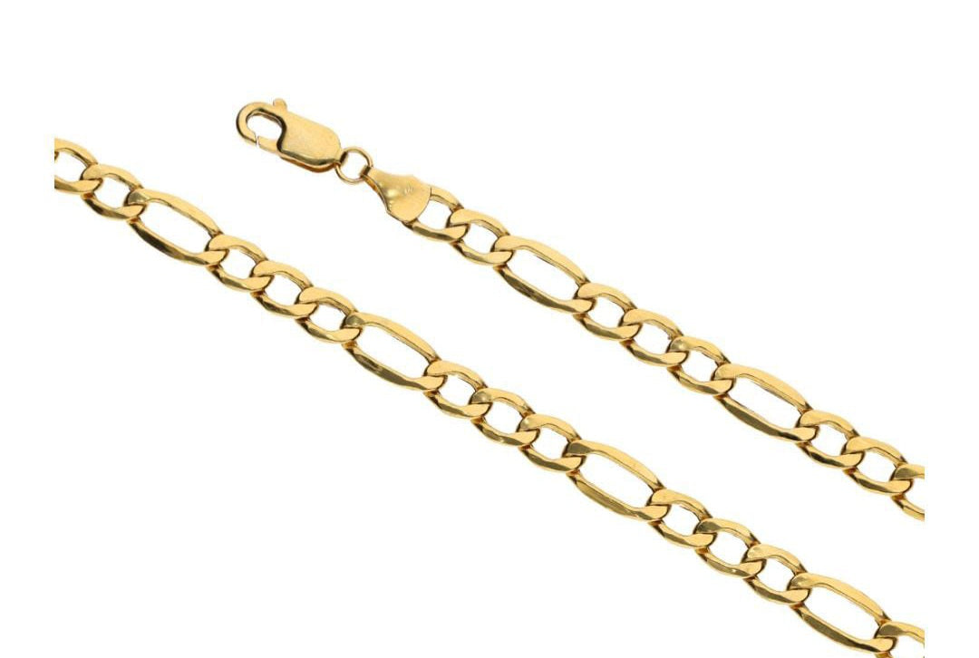 9ct Gold Solid Figaro 3+1 Link Chain